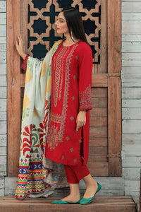 3 Piece - Embroidered Doria Linen Suit P0046