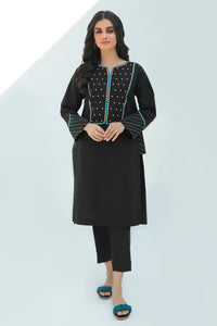 1 Piece  - Dyed Embroidered Slub Khaddar Fusion Top P0200