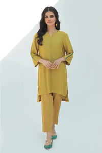 1 Piece  - Dyed Embroidered Slub Khaddar Fusion Top P0201