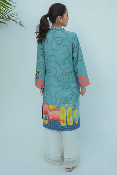 1 Piece - Digital Printed Hybrid Slub Khaddar Shirt P0208
