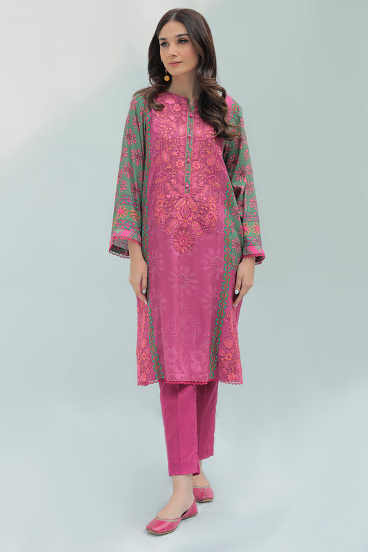 1 Piece - Embroidered Digital Printed Marina Shirt P0213A