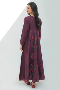 1 Piece - Dyed Embroidered Slub Khaddar Shirt P0219