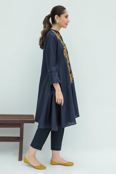 1 Piece  - Dyed Embroidered Cotail Linen Shirt P0225