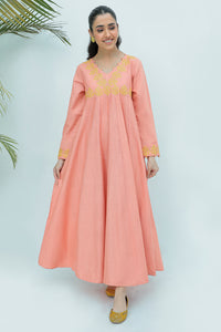 1 Piece  - Dyed Embroidered Supreme Slub Khaddar Shirt P0231