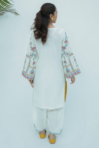 2 Piece  - Dyed Embroidered Slub Khaddar Suit P0242