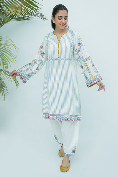 2 Piece  - Dyed Embroidered Slub Khaddar Suit P0242