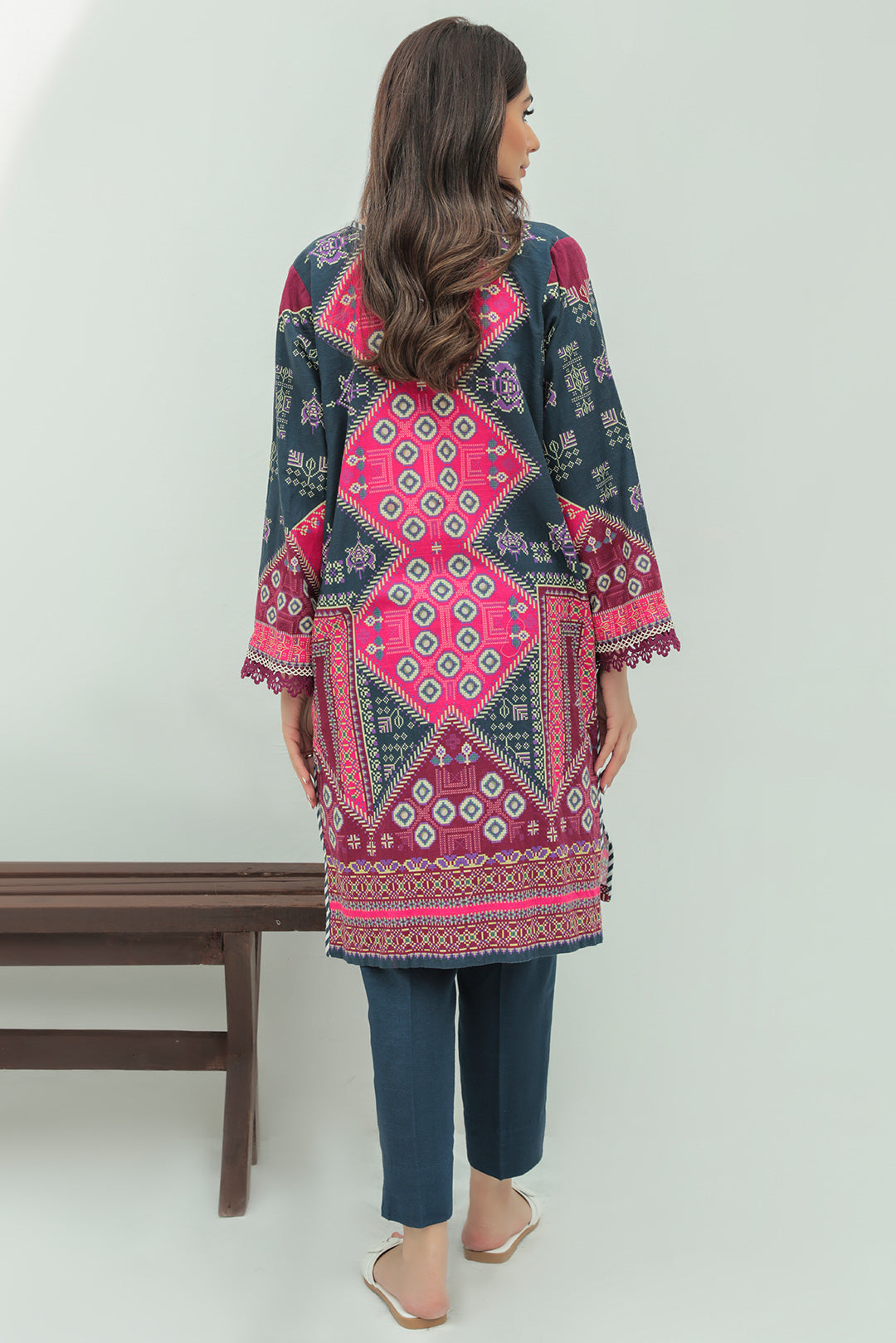 2 Piece - Digital Printed Slub Khaddar Suit P0247