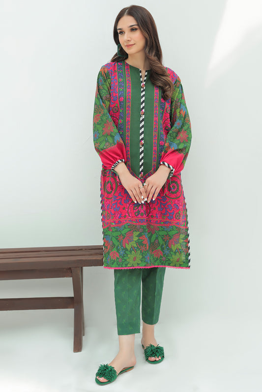 1 Piece - Digital Printed Slub Khaddar Shirt P0249