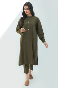 2 Piece  - Dyed Textured Embroidered Slub Khaddar Suit P0256 (SO)