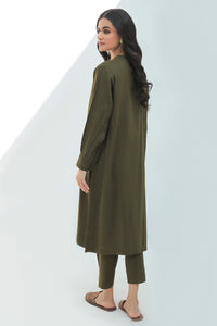 2 Piece  - Dyed Textured Embroidered Slub Khaddar Suit P0256 (SO)