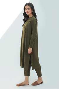 2 Piece  - Dyed Textured Embroidered Slub Khaddar Suit P0256 (SO)