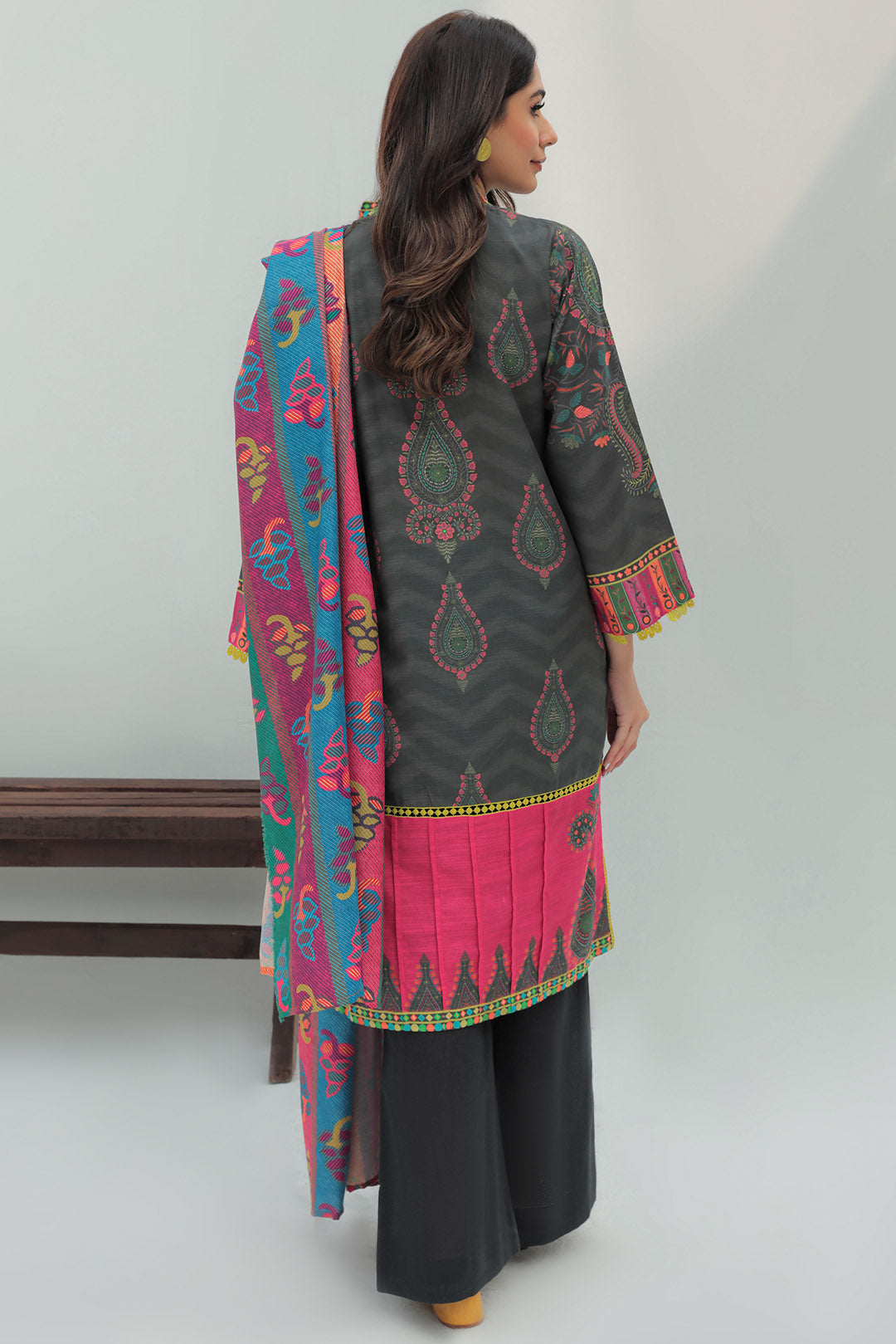 2 Piece - Digital Printed Slub Khaddar Cotton Suit P0258A