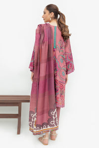 3 Piece - Embroidered Digital Printed Linen Suit P0282