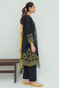 3 Piece - Dyed Embroidered Slub Khaddar Suit P0284