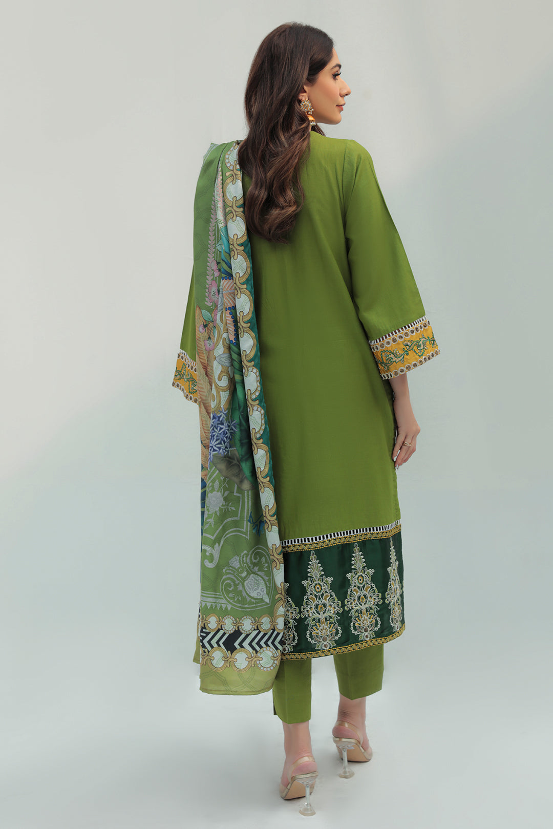 3 Piece - Dyed Embroidered ROD Khaddar Suit P0286