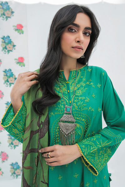 3 Piece - Embroidered Dyed Lawn Shirt P0470 (SO)