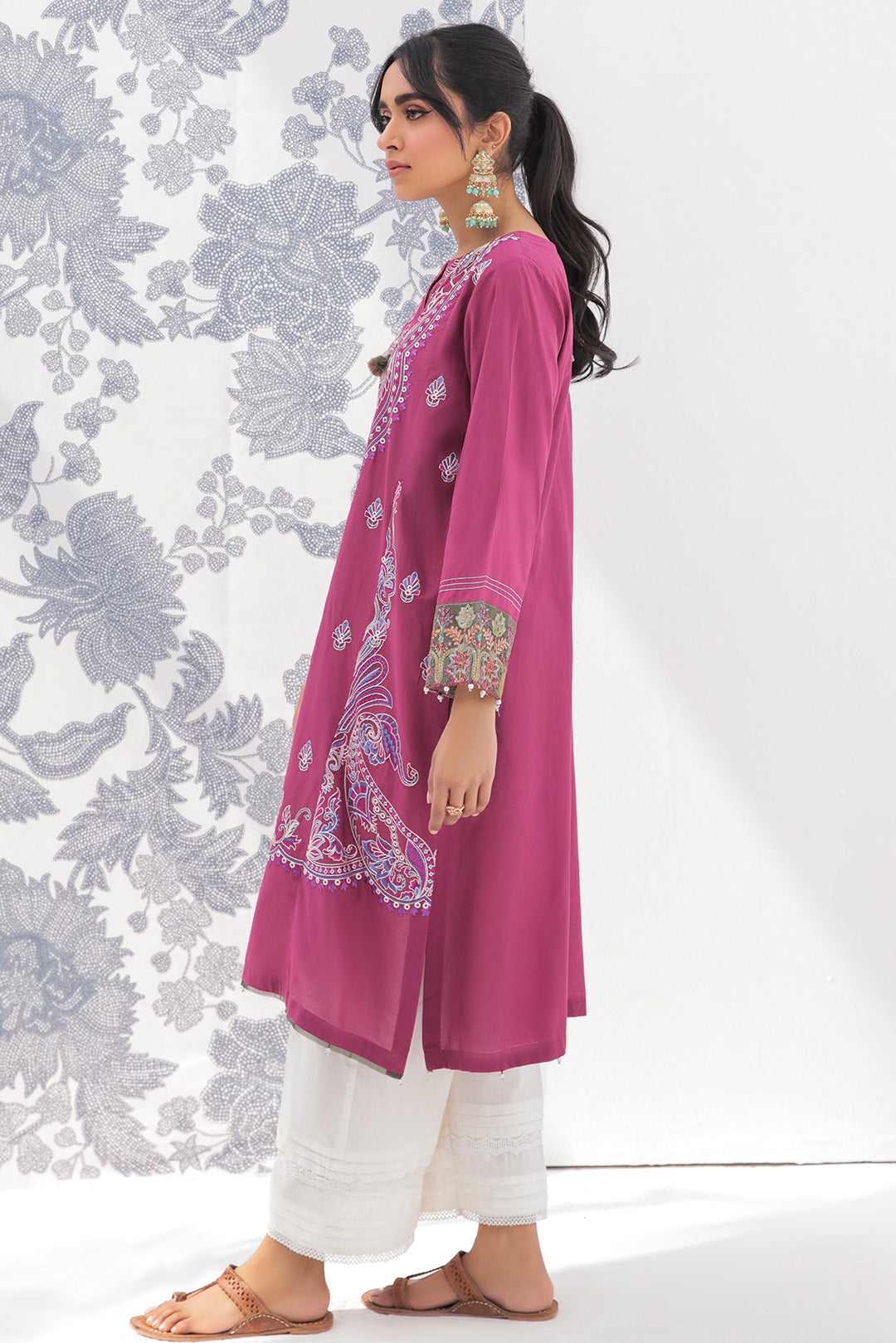 1 Piece - Dyed Embroidered Lawn Shirt P0472 (SO)