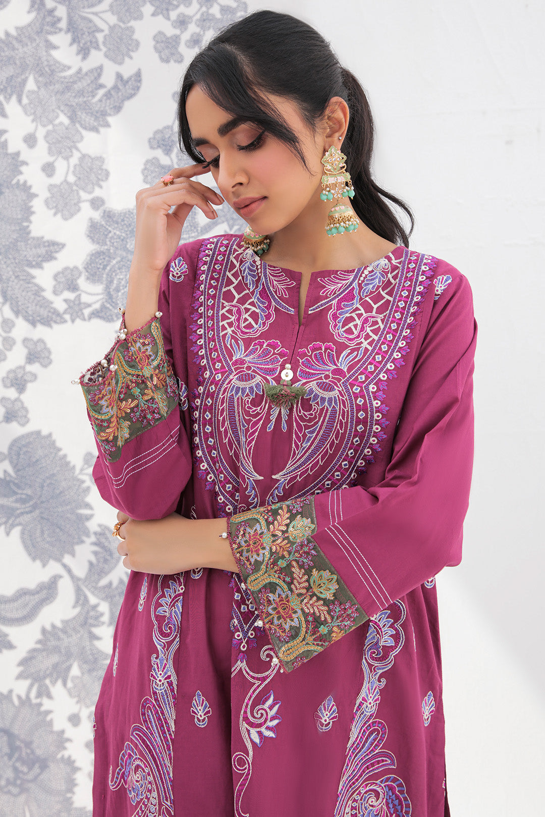 1 Piece - Dyed Embroidered Lawn Shirt P0472 (SO)