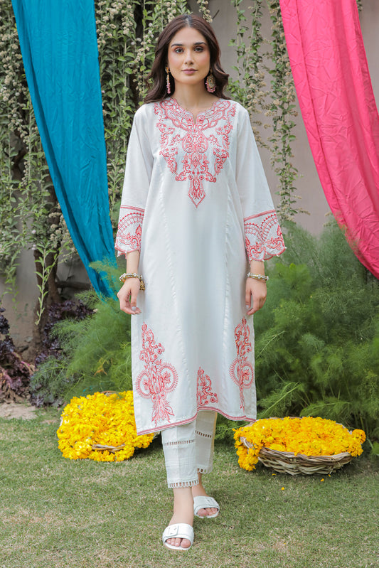 1 Piece - Embroidered Naps Lawn Shirt P0482A