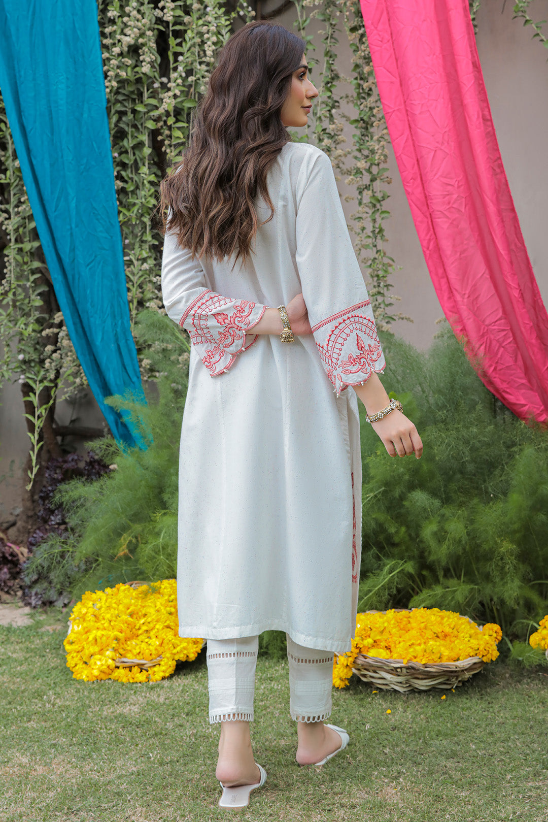 1 Piece - Embroidered Naps Lawn Shirt P0482A