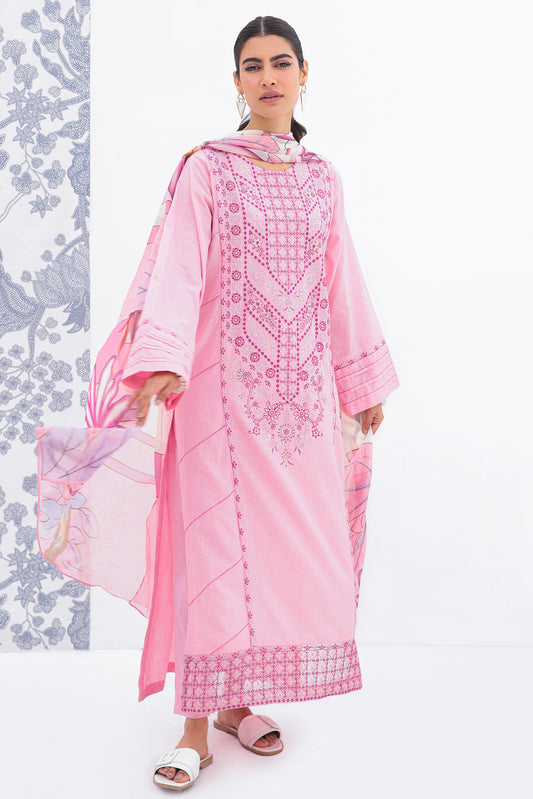 3 Piece - Embroidered Naps Lawn Suit P0517