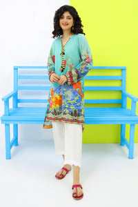 Single Shirt Texture Lawn Digital Print P2021 - Green