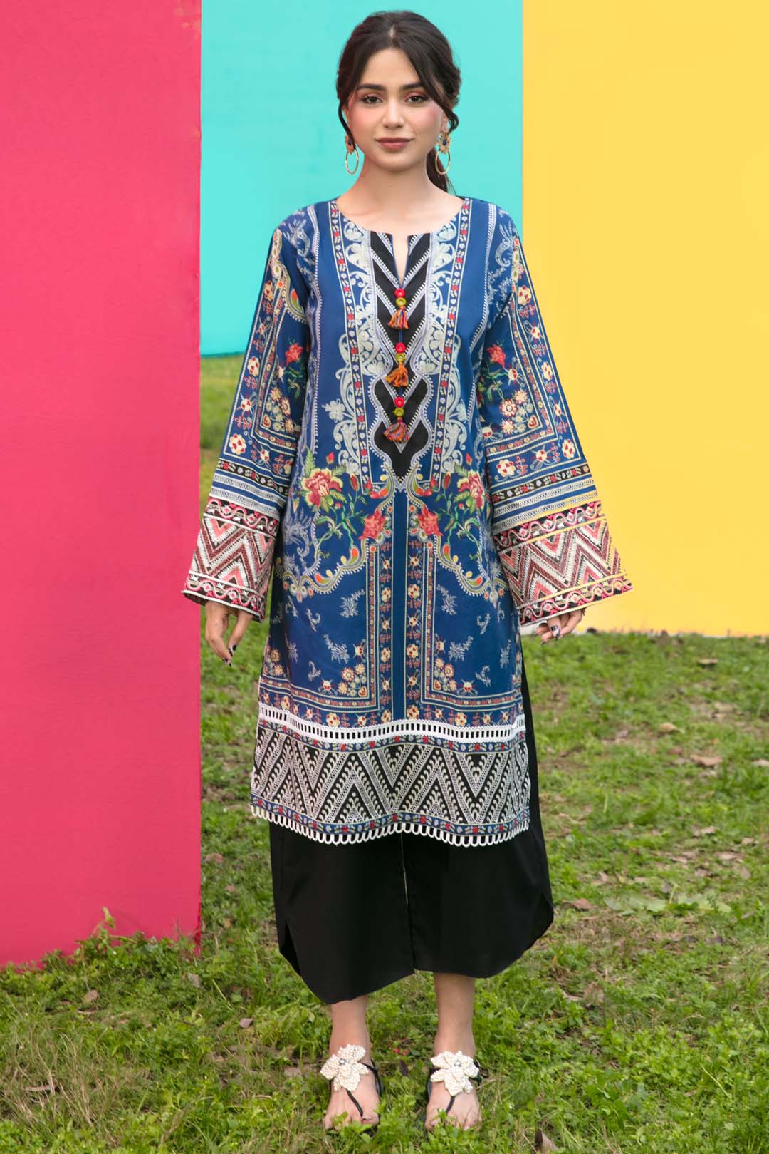 Single Shirt Lawn Digital Print with Embroidery P2037