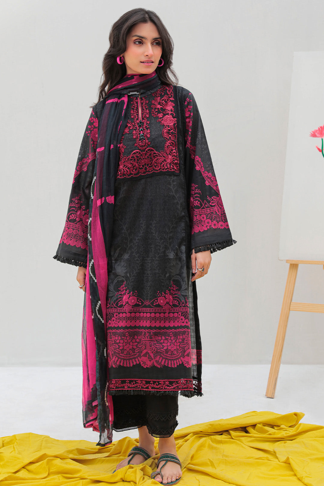 2 Piece -  Embroidered Digital Printed Textured Lawn Suit P2039 (SO)
