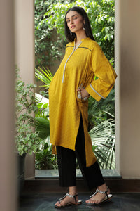 Single Shirt Solid Dyed Dobby Jacquard With Embroidery  P2081