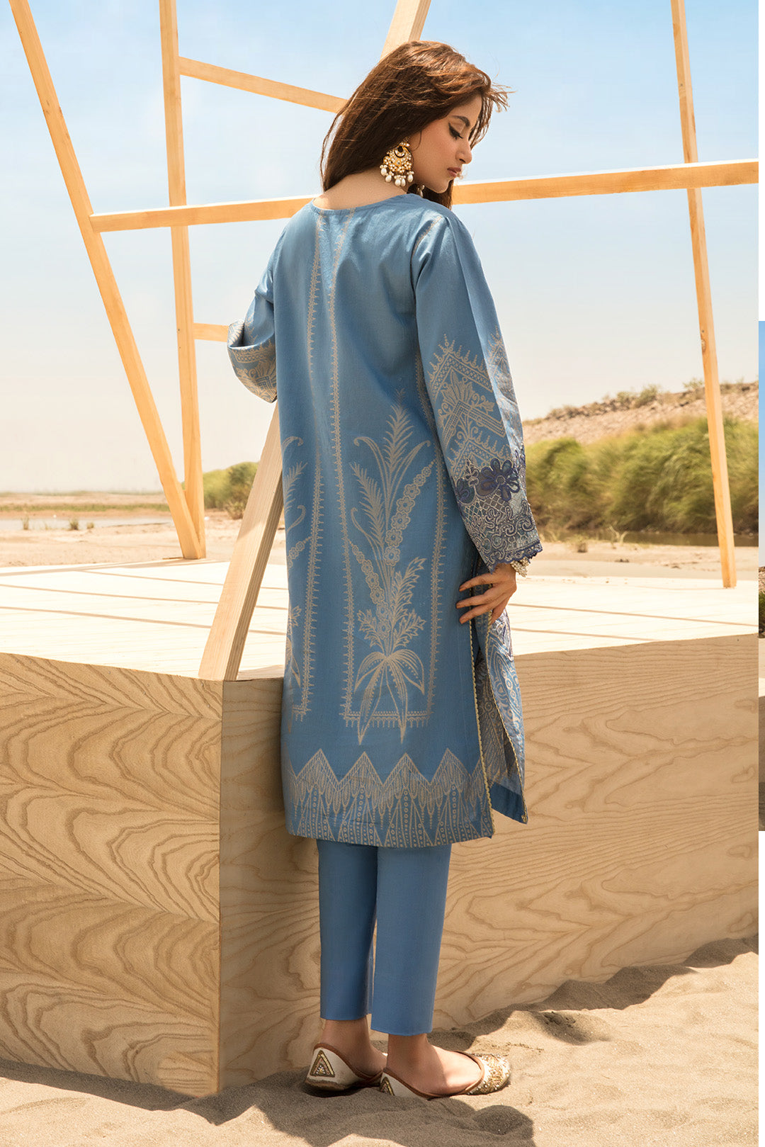 2PC Jacquard Dyed with Embroidery P2089