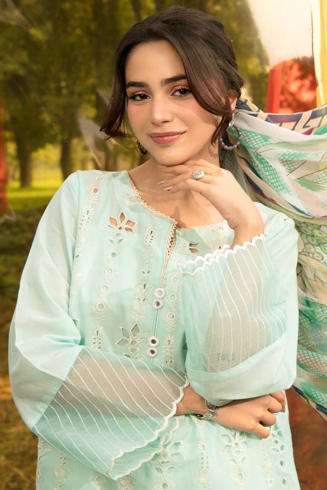 2PC Lawn Chicken Kari - Dupatta P2095