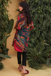 1 Piece - Embroidered Digital Printed Fusion Top P2194A