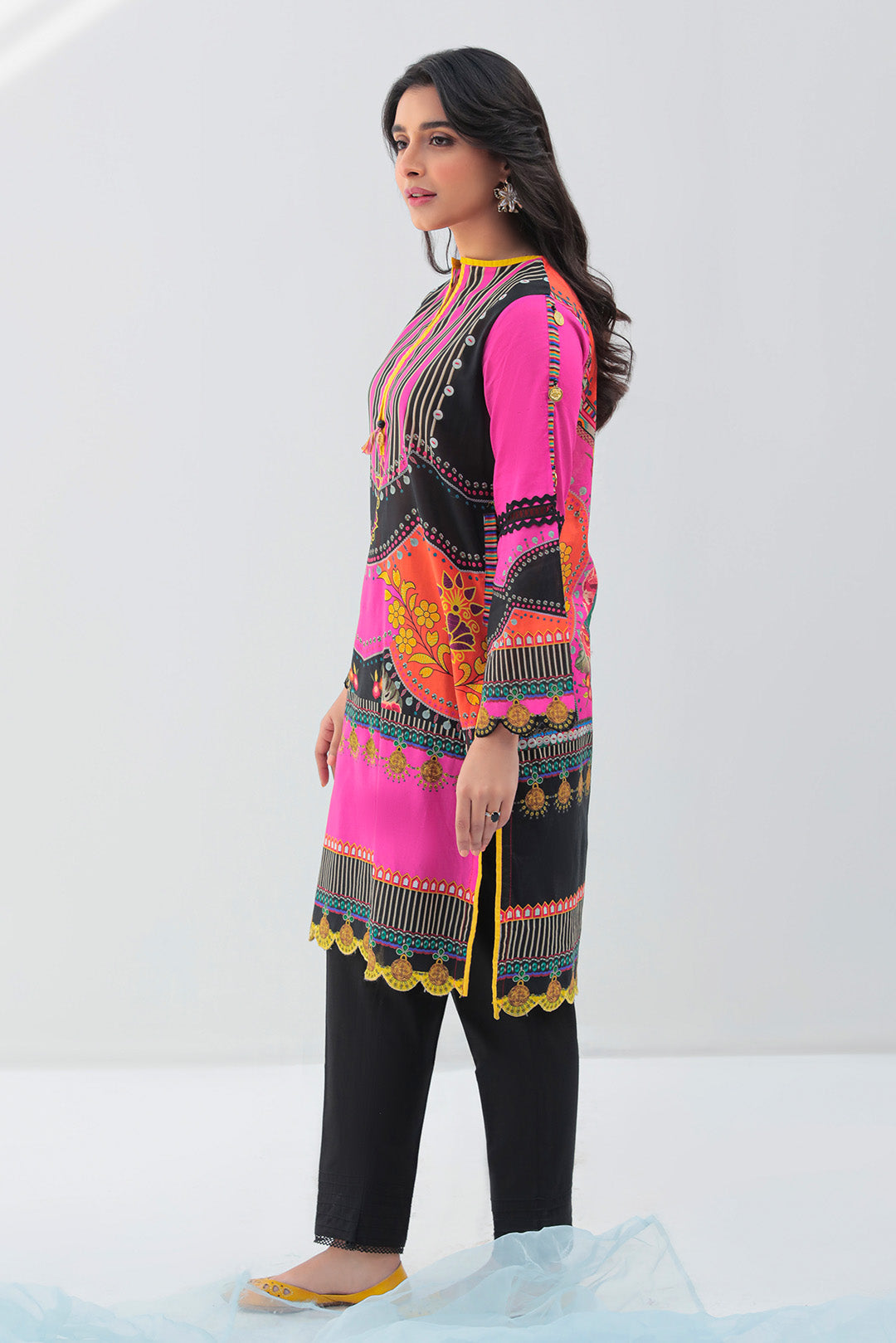 1 Piece -  Embroidered Digital Printed Lawn Shirt P2222 (SO)