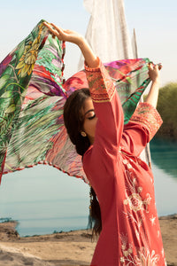 2PC Embroidery Masoori Lawn Shirt With Digital Printed Dupata P2266