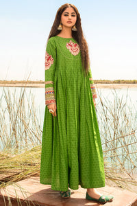Single Embroidered Jacquard Self Broshia Frock P2284