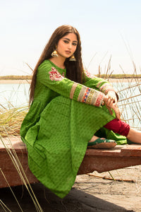 Single Embroidered Jacquard Self Broshia Frock P2284