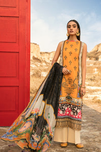 3PC Lawn Digital Printed Embroidered With Chiffon Dupata U2404- RED