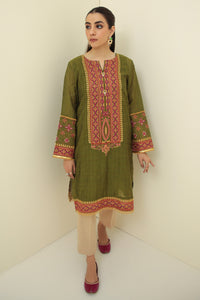 Single Shirt Cotton Zari Check Embroidery P2493