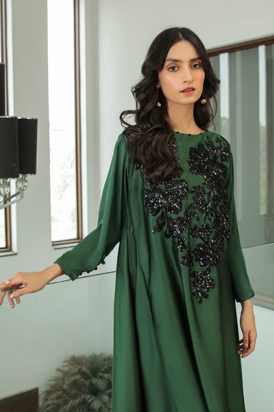 Single Shirt Shemoz Silk Dyed with Embroidery P2496
