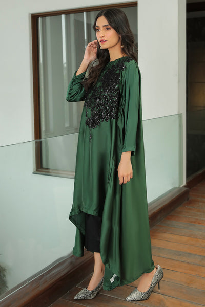 Single Shirt Shemoz Silk Dyed with Embroidery P2496