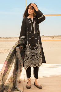 3PC Dyed Lawn Chicken Kari With Rajo Net Dupata P2815 (S0)