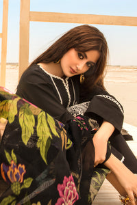 3PC Dyed Lawn Chicken Kari With Rajo Net Dupata P2815 (S0)