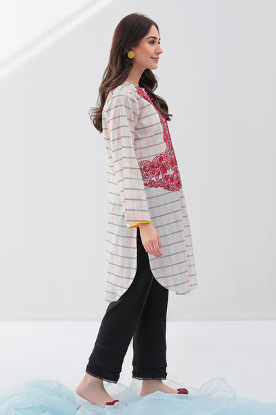 1 Piece - Dyed Embroidered Check Lawn Shirt P2597 (SO)