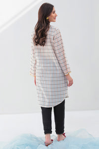 1 Piece - Dyed Embroidered Check Lawn Shirt P2597 (SO)