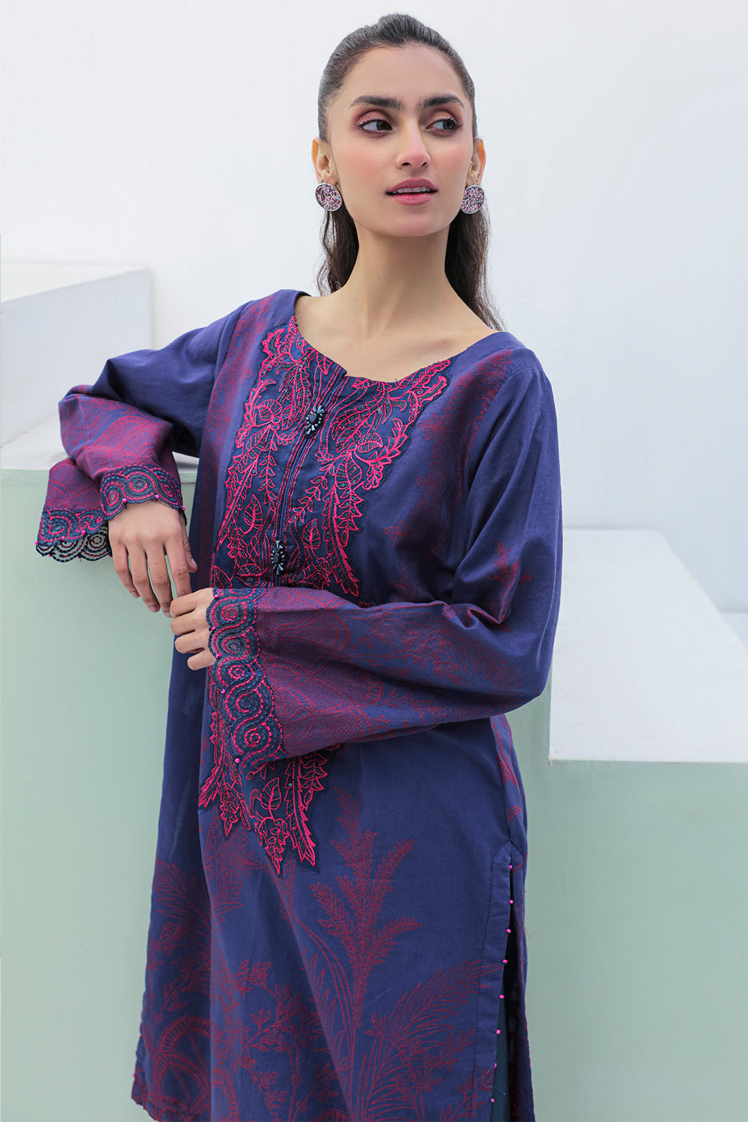 1 Piece - Dyed Embroidered Jacquard Shirt P2608 (SO)