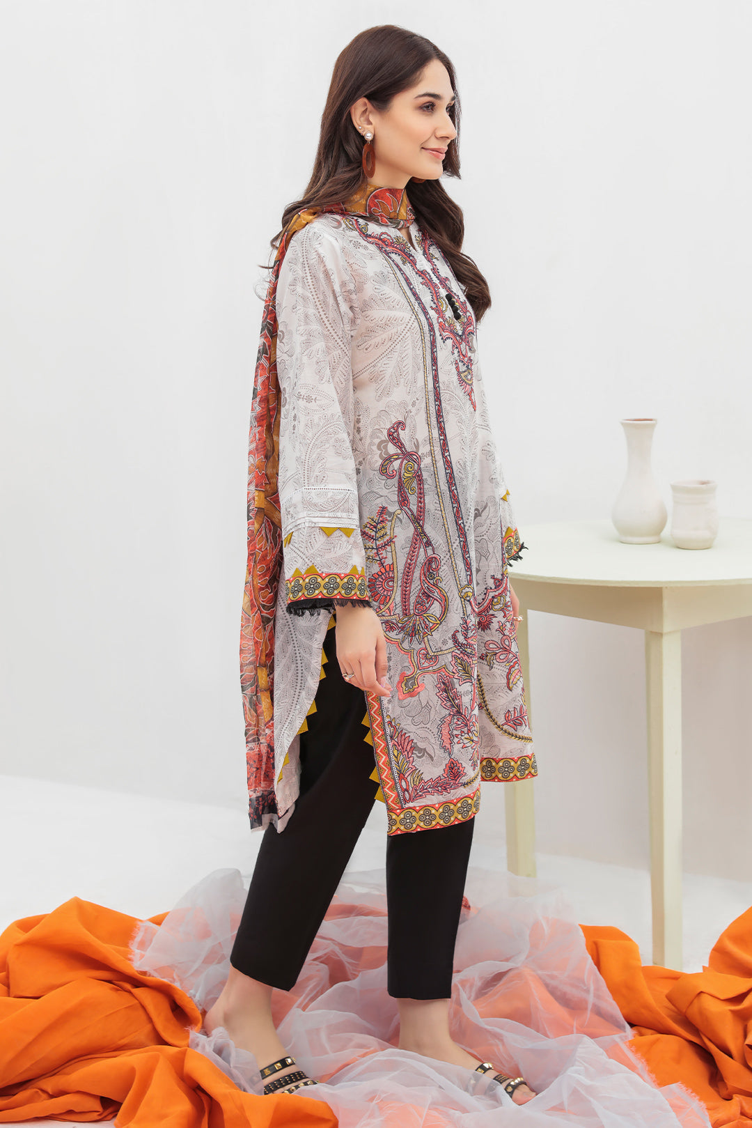 2 Piece -  Embroidered Digital Printed Textured Lawn Suit P2623 (SO)