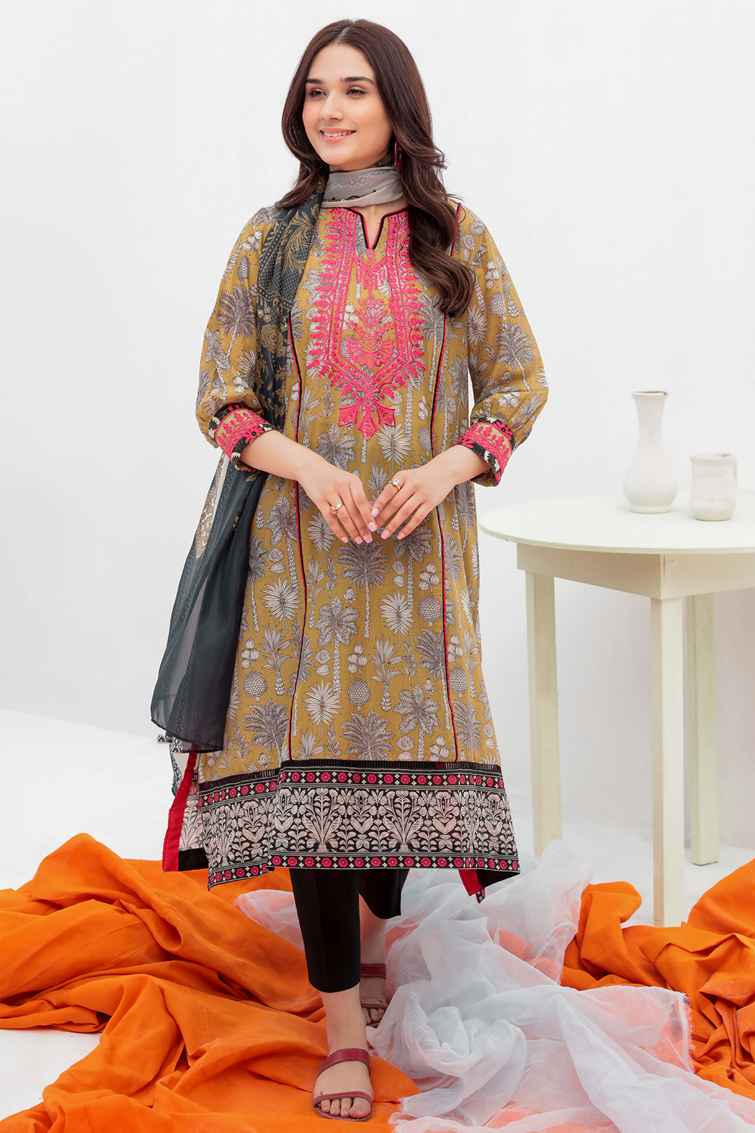 2 Piece -  Embroidered Digital Printed Textured Lawn Suit P2624 (SO)