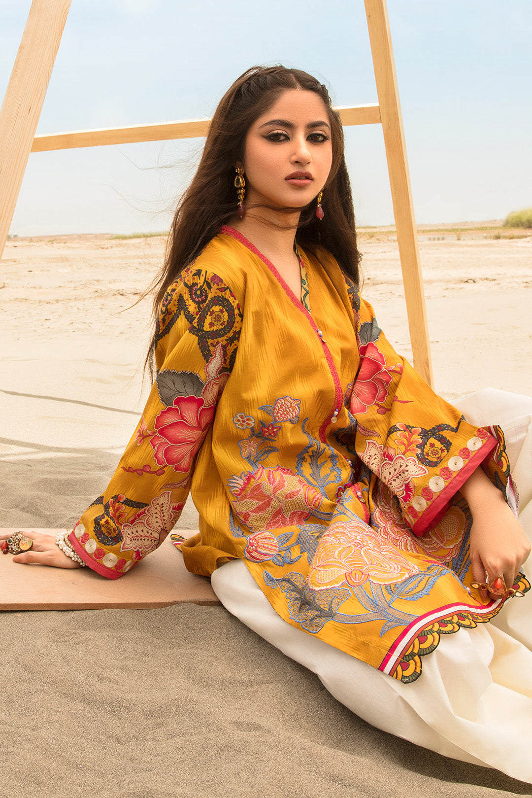 Single Shirt Lawn Digital Printed with Embroidery P2808