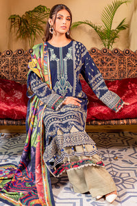 2 Piece - Embroidered Printed Khaddar Suit U0049