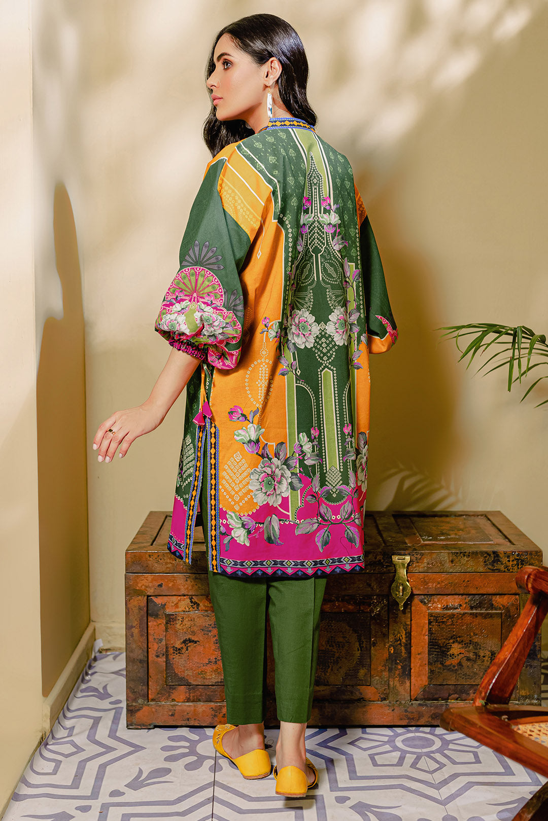 1PC Unstitched Printed Khaddar suit for women